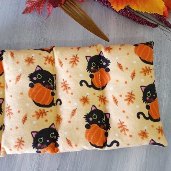 Microwavable Heating Pad Black Cat and Pumpkins Heat Pack - Picture 4 of 7